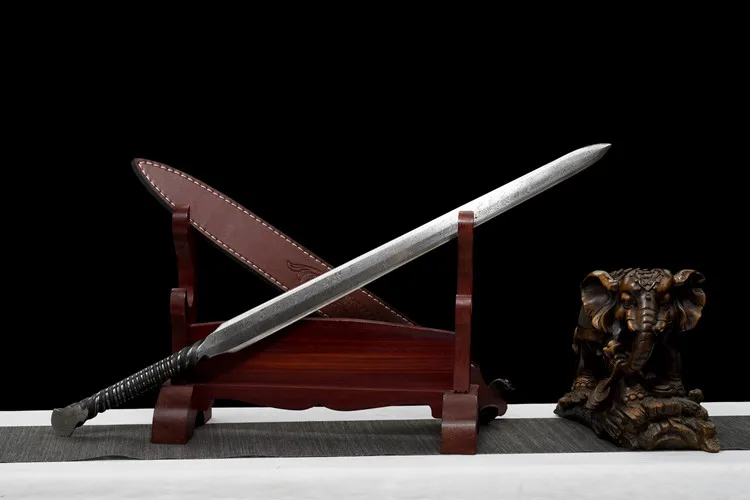 All-handcrafted one-piece sword, full-handled medieval archangel sword katana full tang Templar Ninja Samurai sword, combat prep view 2