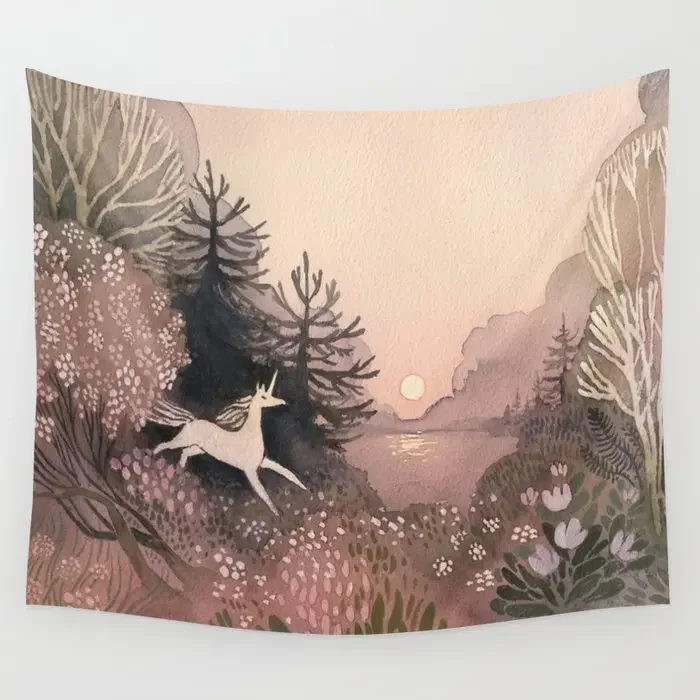 Blooming Forest Wall Tapestry Background Wall Covering Home Decoration Blanket Bedroom Wall Hanging Tapestries