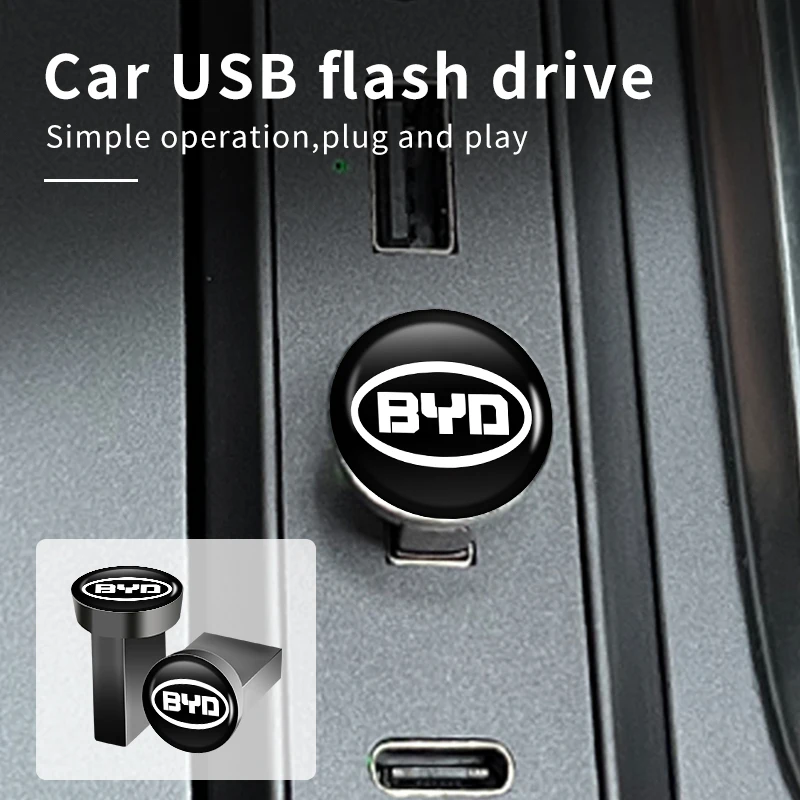 Car Interior 16/32/64GB USB Flash Drives Mini Memory Stick Plug For BYD M6 G3 G5 T3 13 F3 F0 S6 S7 E5 E6 Tang Song Qing Yuan Max