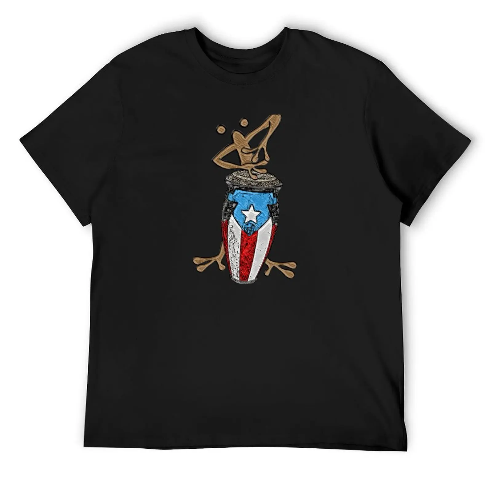 

Coquí Taíno playing the Puerto Rican Flag Conga T-Shirt new edition Anime t-shirt tees shirts men graphic