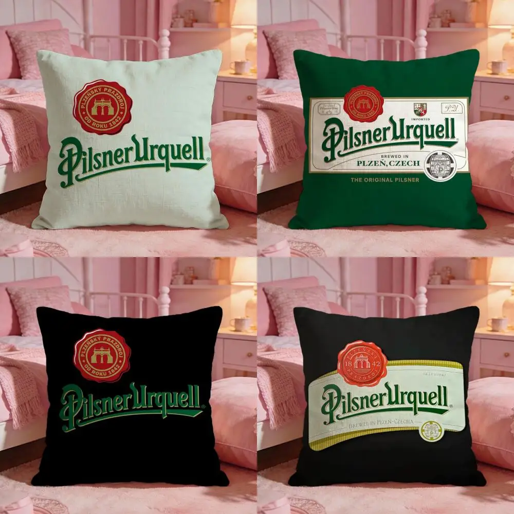 Capa de almofada Beer P-Pilsner Urquells, capa de almofada reversível de conforto premium - design dois em um para qualquer quarto e interior de carro