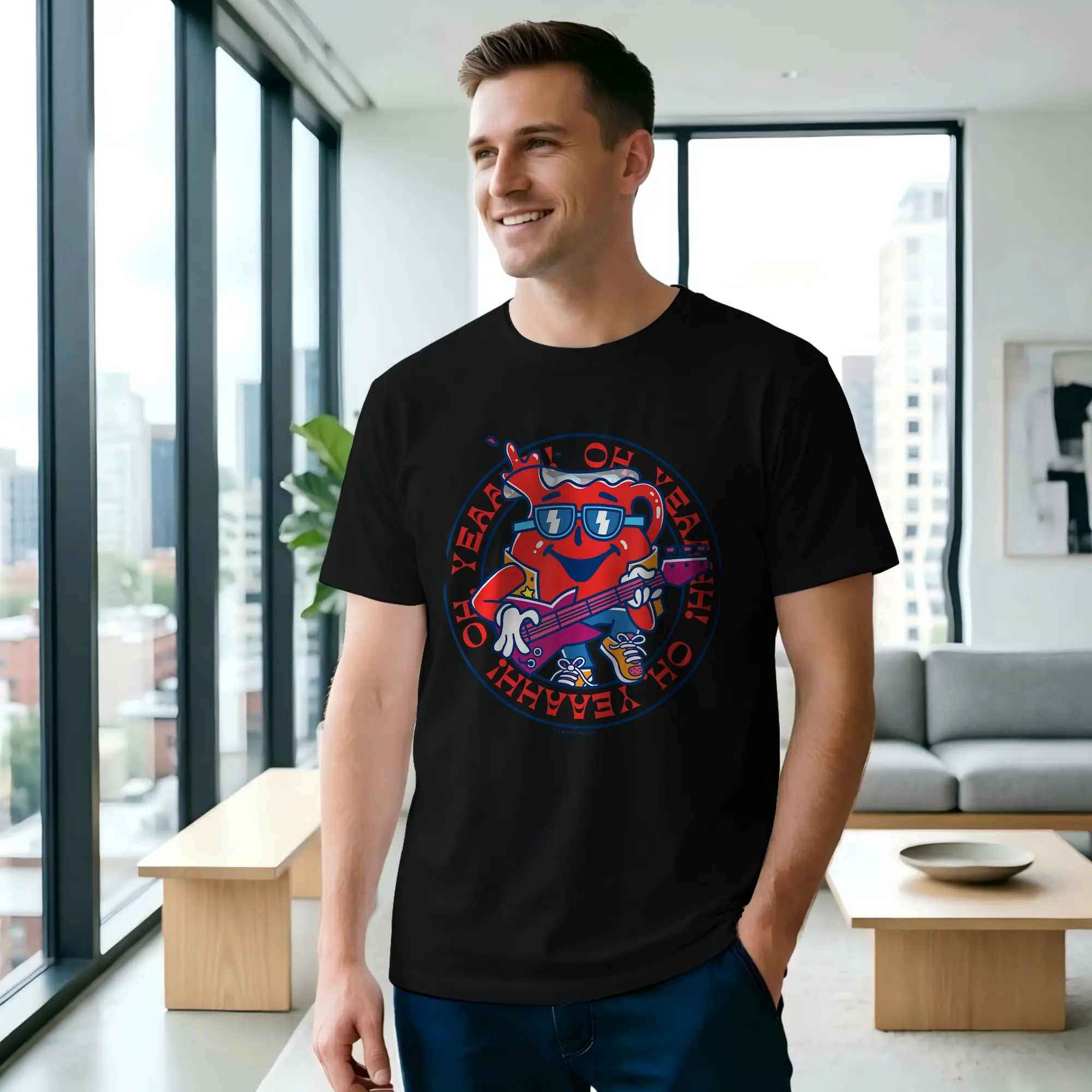 Camisetas Kool Aid para hombre, camiseta informal de manga corta con cuello redondo, ropa con estampado 100% de algodón, camiseta