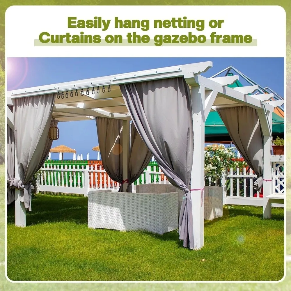 20pcs Plastic Curtain Hooks Rustproof Smooth Sliding Mosquito Netting Rings Corrosion-resistant Waterproof Hook Accessories Tent