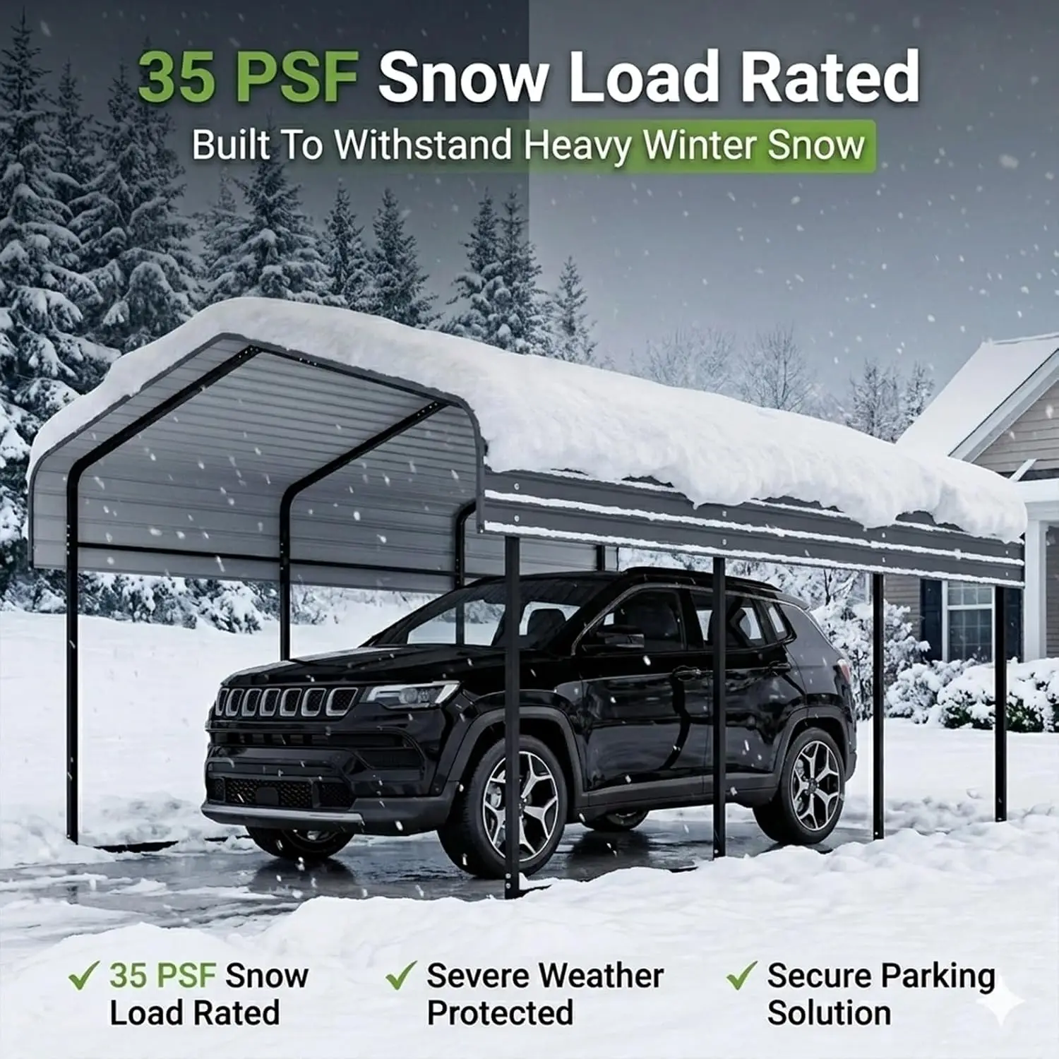 10x15 FT Metal Carport, Heavy Duty Outdoor Car Shelter with Galvanized Steel Roof, Steel Car Port Garage Canopy for, Custom