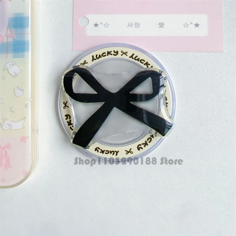 الكورية لطيف Bowknot حامل مغناطيسي قبضة الهاتف Tok Griptok حامل هاتف حامل هاتف دعم آيفون 16 الوسادة Magsafe الذكية توك