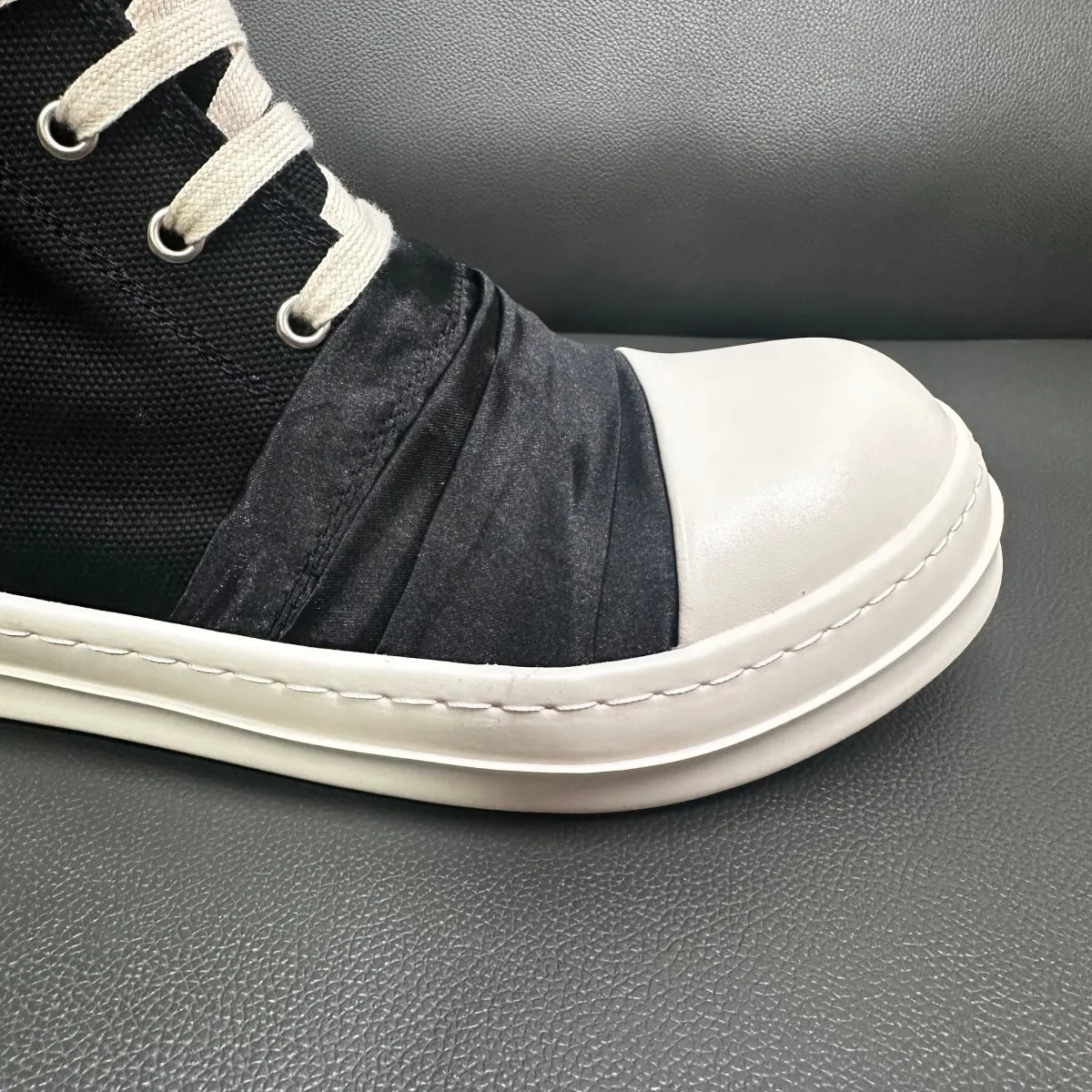 Ro Designer Men Shoe Women Sneaker Black Canvas Shoes High Top Casual Sneakers Zipper Luxury Boots Flat Ankle Boot