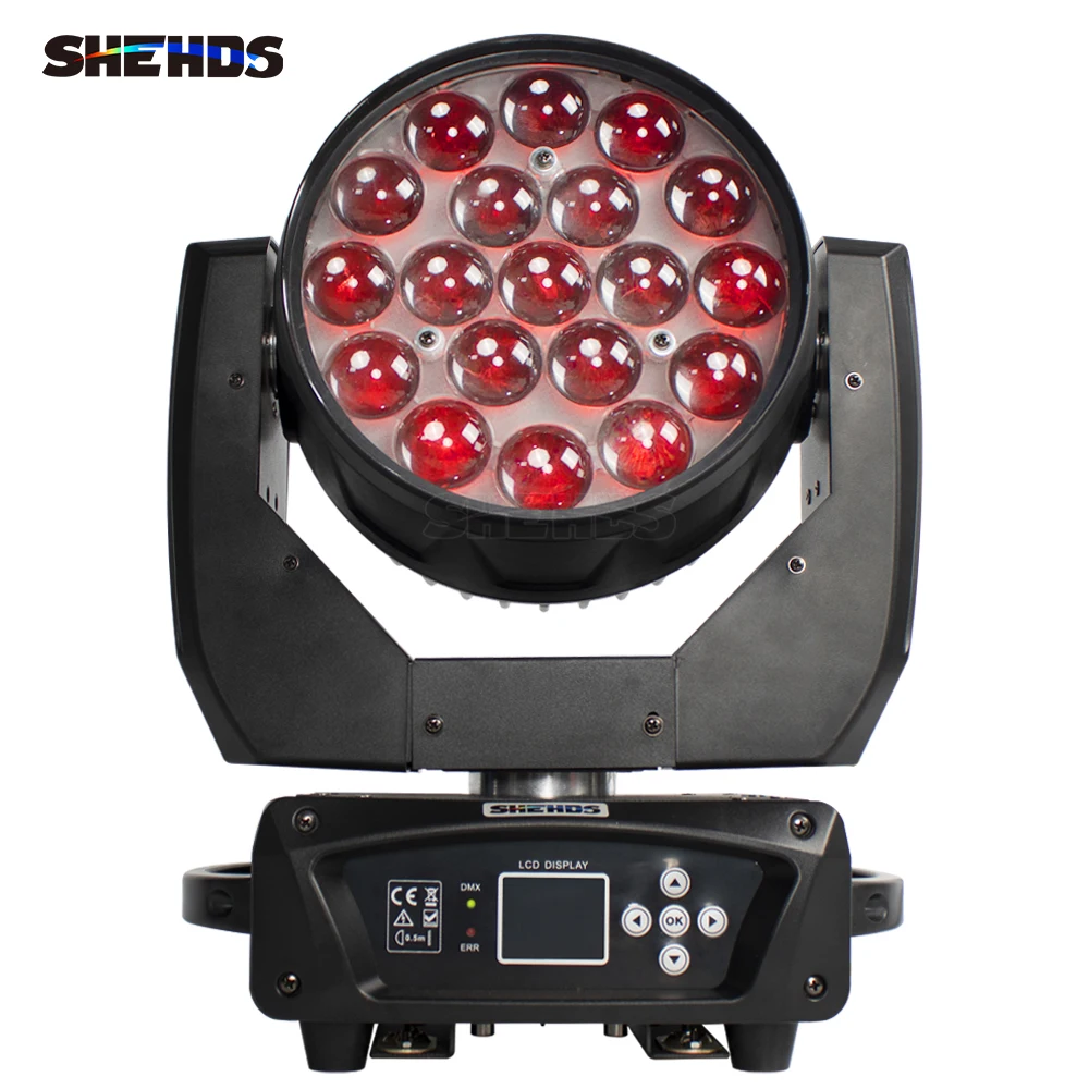 SHEHDS New Upgrade LED Beam+Wash 19x15W / 6x15W RGBW Zoom Lighting DXM for DJ Disco Bar Party Stage Lighting Equipment
