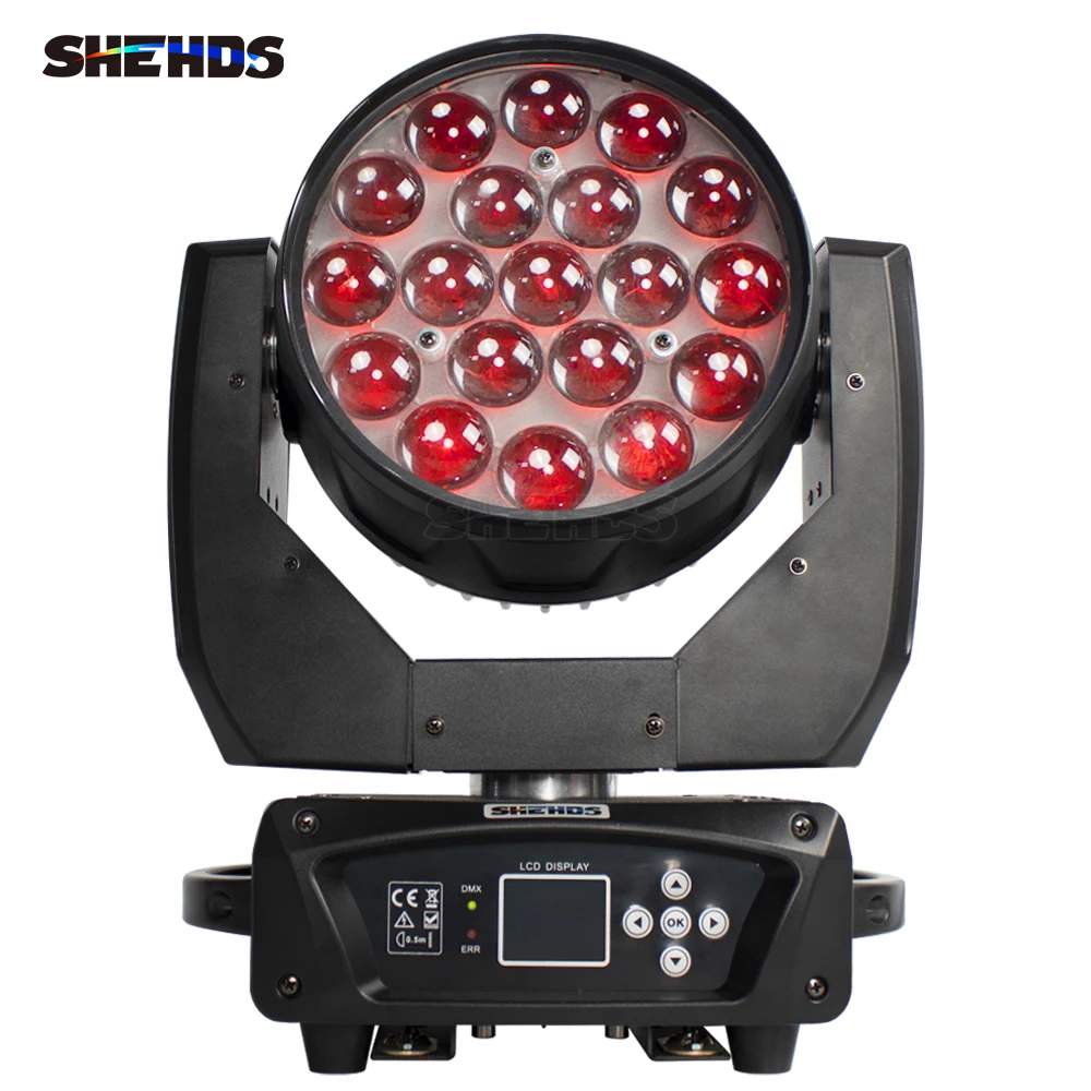 shehds upgrade led beam mais wash 19x15w 6x15w iluminacao rgbw zoom dmx para dj disco bar party equipamento de iluminacao de palco novo 01