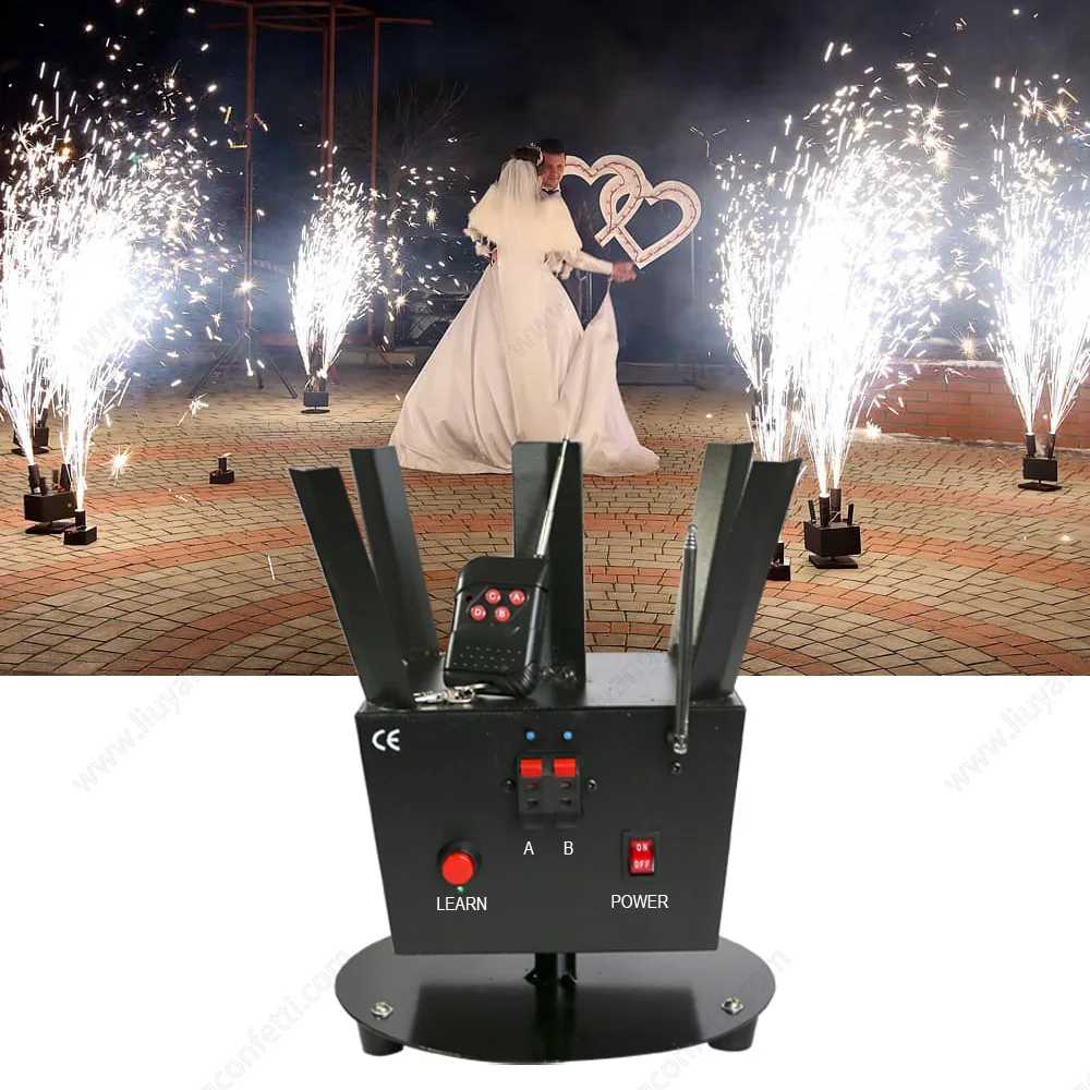 Remote Control Stage Rotate Fountain Ignite Machine for Cold Pyro Dj Disco Wedding Marriage Party Event Decor Grand Groom Entry