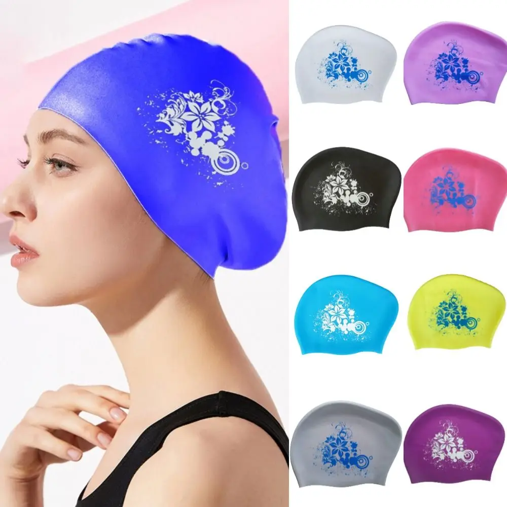 New Elastic Swimming Cap Enlarged Waterproof Silicone Swimming Hat Comfortable Ear Protection Safe Swimming Hat