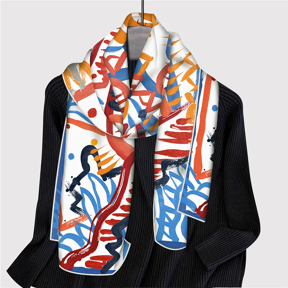 الفاخرة وشاح مصمم 150 سنتيمتر 40 سنتيمتر شالات طويلة امرأة الأوشحة للرقبة إكسسوارات الشعر حقيبة فخمة حزام الديكور هدية الكريسماس #4