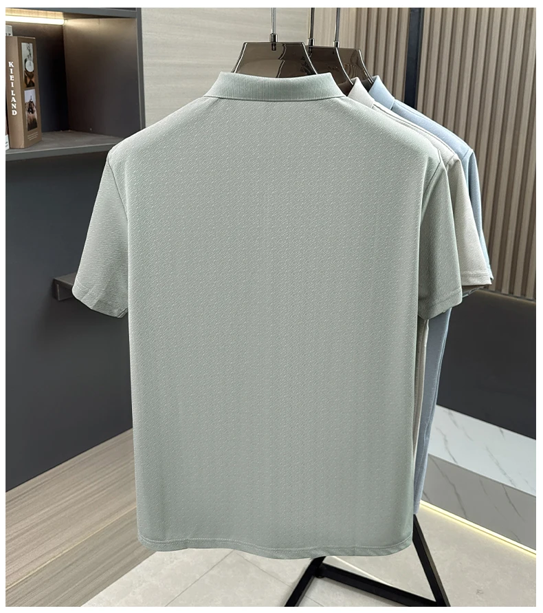 Einzigartiges bedrucktes Kurzarm-Poloshirt für Herren, modische Tasche, hochwertiger Komfort, atmungsaktiv, Sommer, neues Business-Casual-T-Shirt – Detail 7