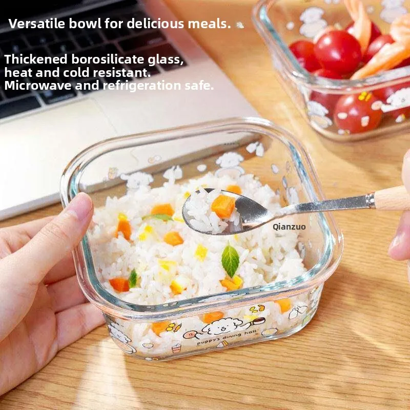 2026 New Glass Lunch Box Freshness Preservation Microwave Oven Refrigerator Special Heating Lunchbox with Rice for Office Wor... view 5