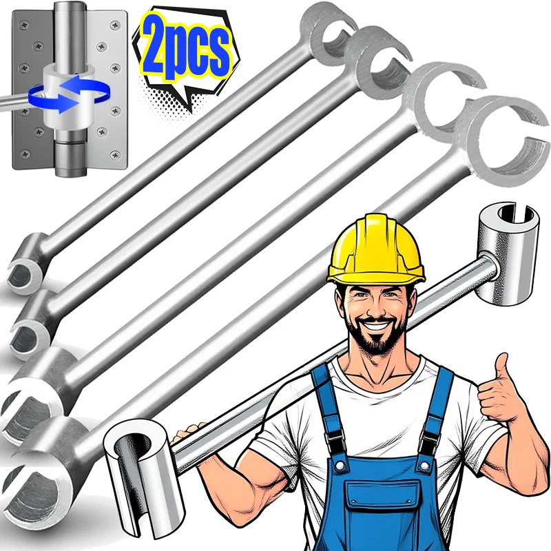 S/L Double Head Door Hinge Spanner Adjusting Door Hinges Gap Repair Wrench Round Bolt Repaired Spanners Labor-Saving Hand Tools