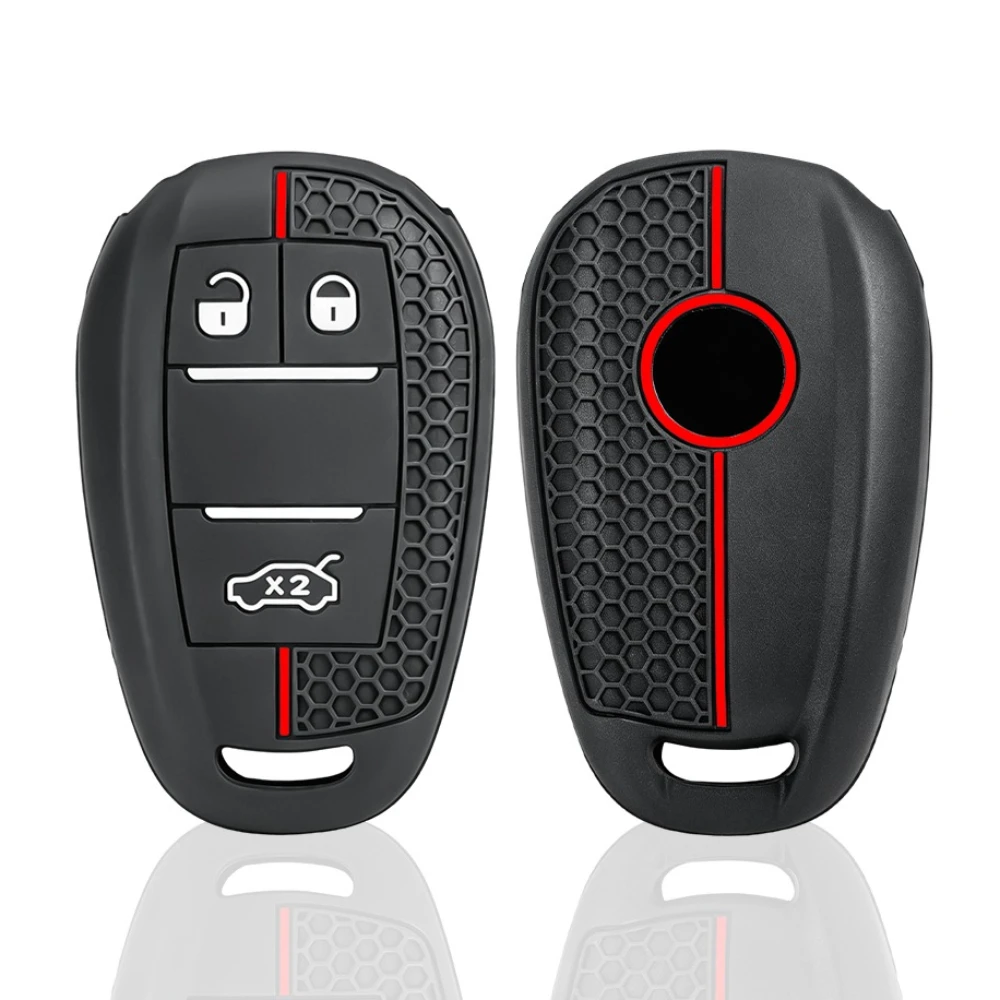 New Silicone 3 Button for Alfa Romeo Stelvio Giulia 2017 2018 Fob Shell Key Protector Car Remote Key Case Cover Accessories
