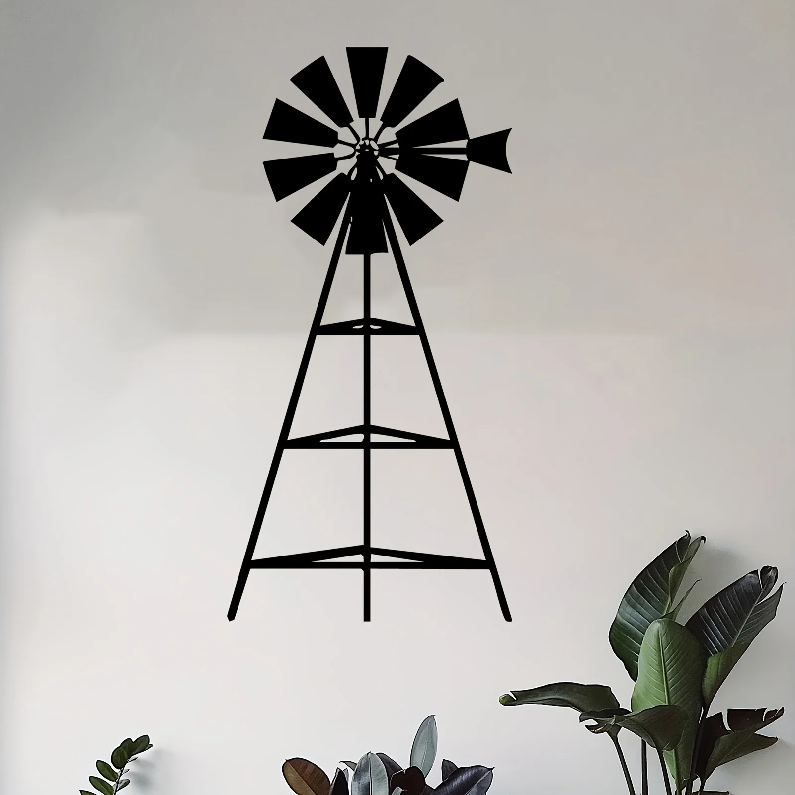 Vintage Windmill Metal Wall Art, Weather Resistant Wrought Iron Decor for Garden Patio, Holiday Gift