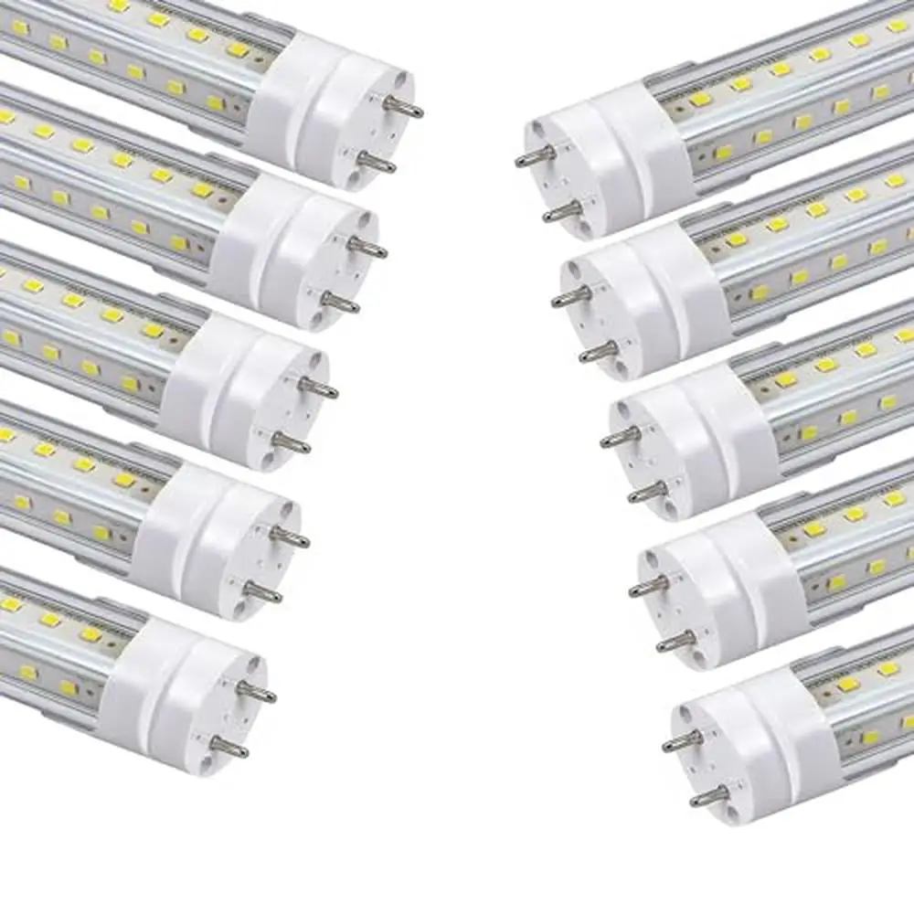 5 Foot T8 LED Tube Lights 45W 4500lm G13 Base White 6500K V Shape High CRI80  Shop Garage Hotel Office Basement -60 Inch