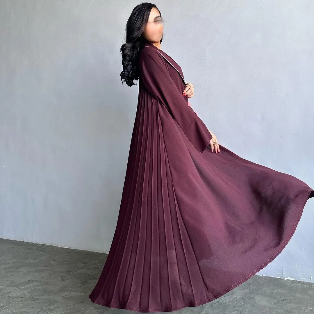 Abaya musulmana de manga dividida con botones para mujer, vestido largo, Abaya, Marruecos, caftán, Turquía, árabe, elegante, 2023