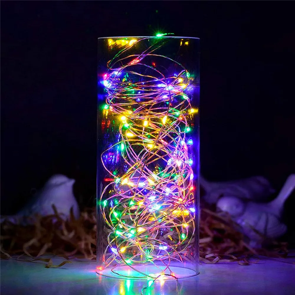 USB Power 5M/10M LED Firefly String Lights with ON/Off Switch Waterproof Copper Wire Christmas Lights For Holiday Wedding Party