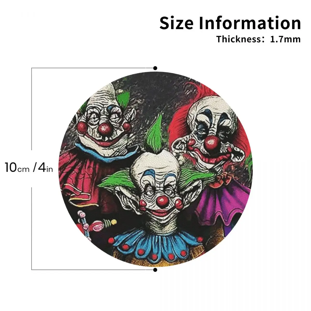 Killer Klowns From Outer Space Coasters PVC Leather Placemats Insulation Coffee Mats for Decor Home Kitchen Dining Pads Set of 6