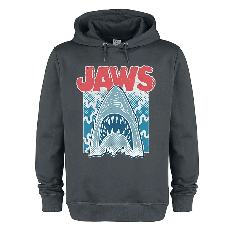 Vintage Jaws essen White Ark Movie Long Sve Loose Hoodie Sweatshirt Jugend Faion Herbst Winter Casual Print Kein Bügeln