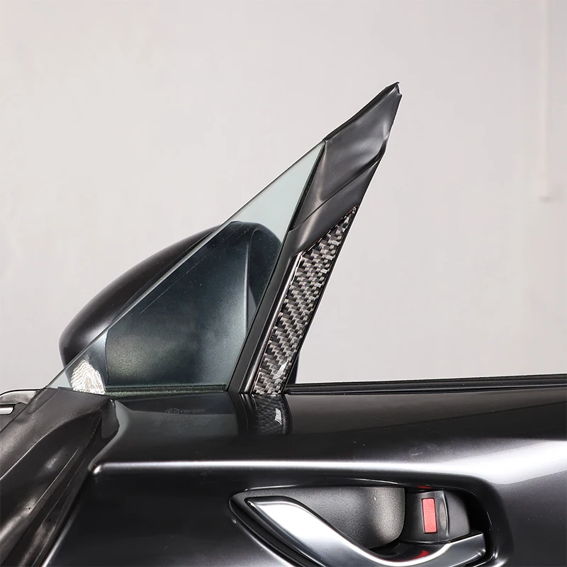 

For Mazda MX-5 2016-2023 Soft Carbon Fiber Car Front Triangle Window Divider Trim Sticker Car Accessories