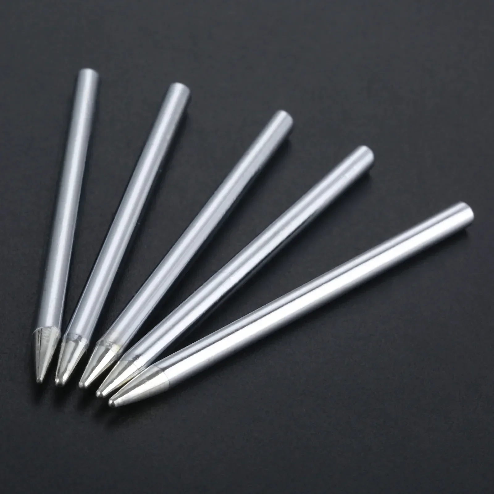 5Pcs/Set 30W/40W/60W Replacement Pointed Soldering Iron Tips Lead-Free Solder Tips Welding Soldering Tool 100-600degree Celsius