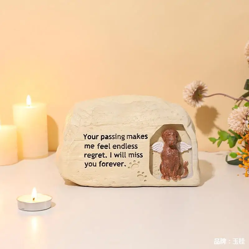 Pet Cremation Urn Dogs Cat Ashes Keepsake Box with Photo Frame for Dogs Commemorative Resin Souvenir Gifts Pet Memorial Urns