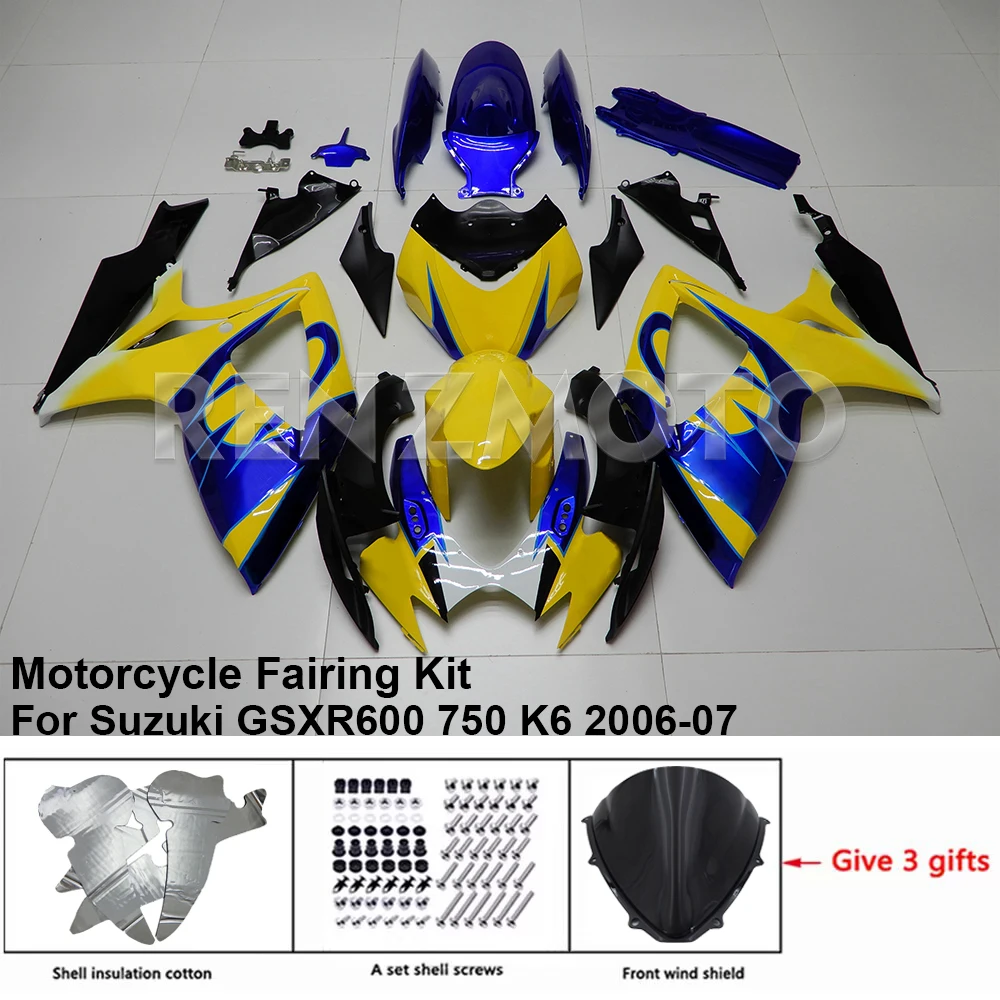 

kit gsxr 750 S0606-119a Motorcycle Fairing Set Body Kit Plastic For Suzuki GSX-R600 R750 2006-2007 K6 K7 Accessories ABS