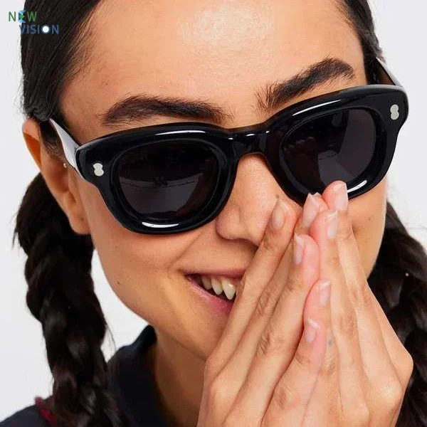 

Black Women Sunglasses High-quality Thick Circular Acetate Outdoor Driving Fashion Men Sun Glasses Support Prescription Lens