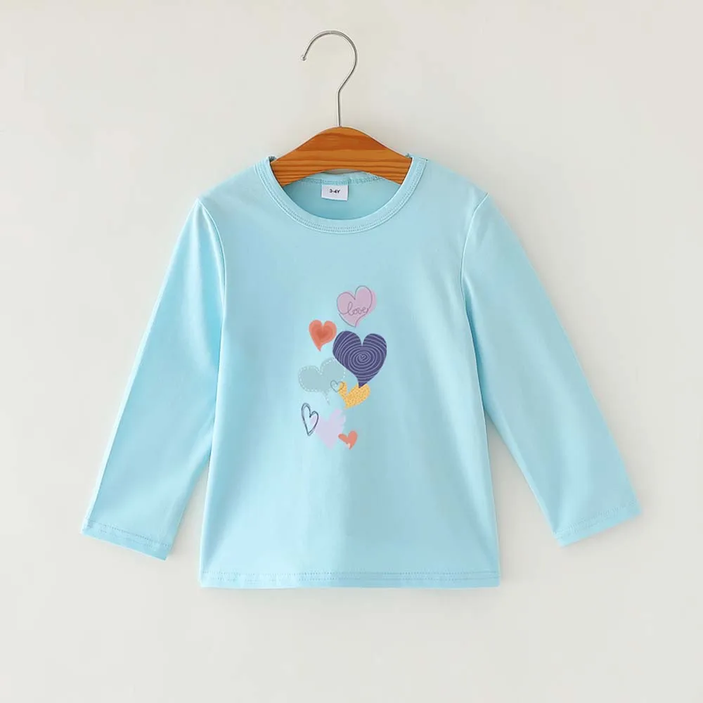 Multi love long sleeved T-shirt for boys and girls optional printing anti fouling waterproof oil resistant breathable and good