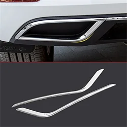 for VW Volkswagen Golf 7 MK7 5-Door Hatchback 2018-2020 Steel Chrome Rear Exhaust Muffler Strip Decor Trim 2PCS Car Accessories