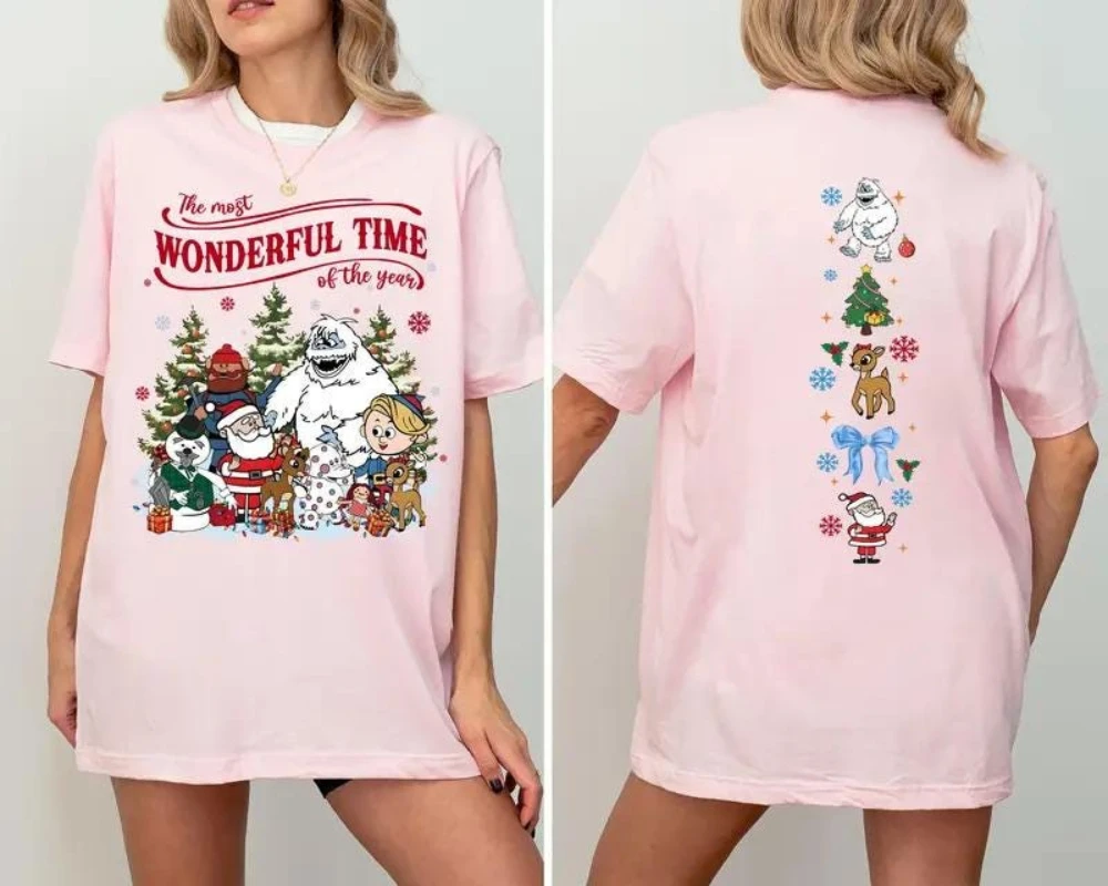 هالوين عيد الميلاد جديد لطيف خمر رودولف عيد الميلاد البلوز المرأة الخريف/الشتاء موضة عادية قصيرة الأكمام تي شيرت