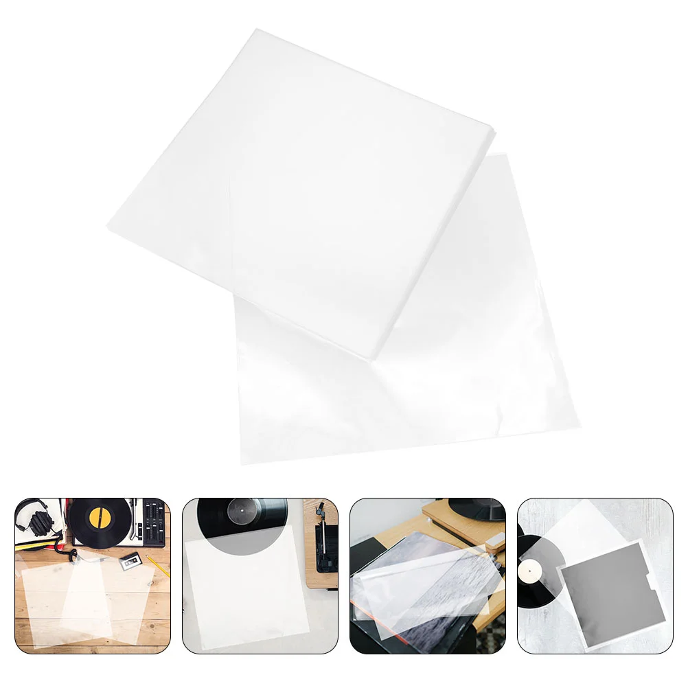 50 Pcs Vinyl Record Bag Clear Sleeve Album Cover Polypropylene Covers Outer Sleeves Protective Plastic