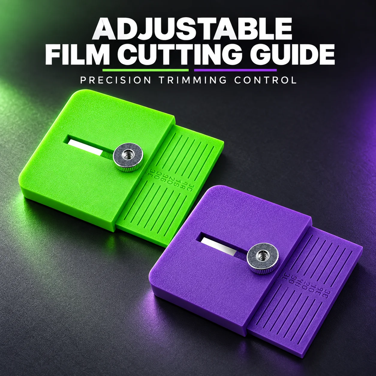 Adjustable Vinyl Film Cutting Guide with Measurement Scale for Car Wrap Window Tint Edge Trimming Installation Tool