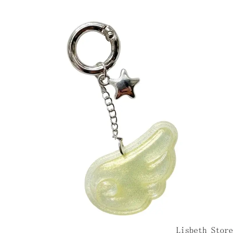 124a Angel Wing Keychain Acrylic Jewelry Accessory Compact Compact Charm
