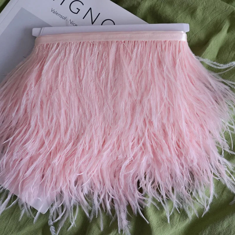 

Decorative Feather Cloth Strips 10-15cm Ostrich Wool Cloth Edge Dress Cuffs Latin Dance Skirt Wedding Diy Clothing Accessories