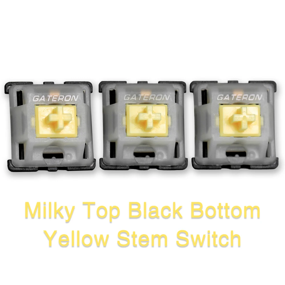 

Gateron Milky Top Black Bottom Yellow Switch Linear 5pin For Mechanical Keyboard Switches