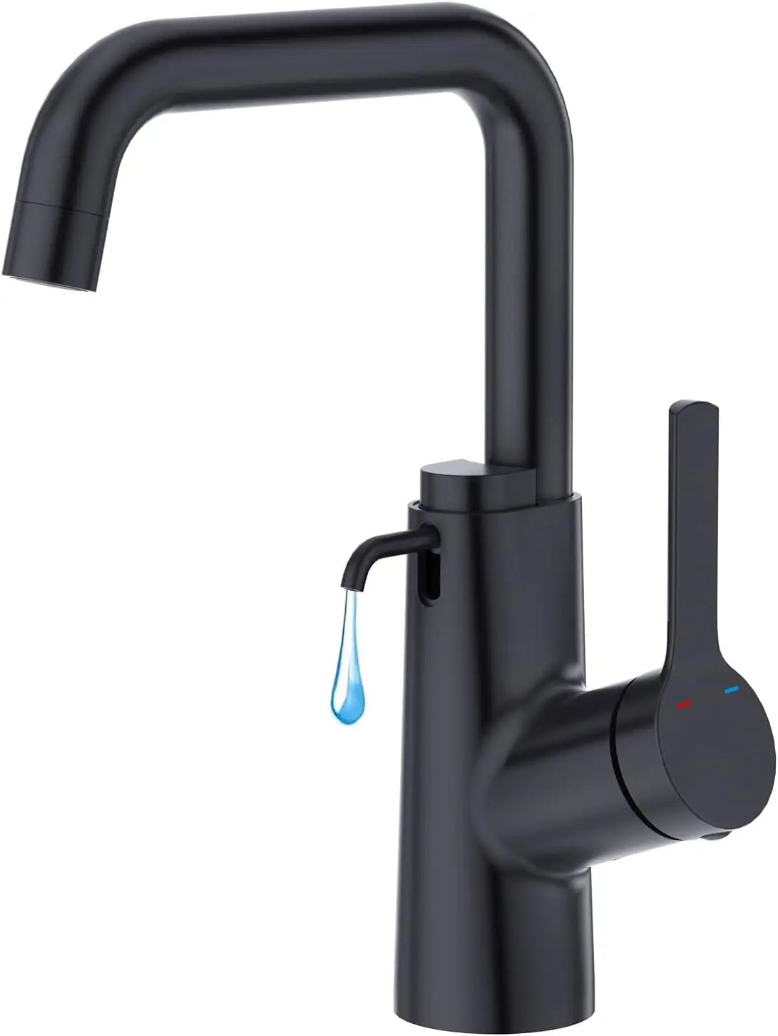 

Kitchen Faucets with Soap Dispenser,360° Swivel Straight Spout Black Bar Sink Faucet Single Hole 1 Handle Pre Wet Utility F