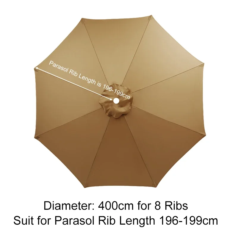 4m Umbrella Replaceable Cloth for 8 Ribs Outdoor Sunshade Cloth Garden Patio Banana Parasol Top Cloth Without Holder
