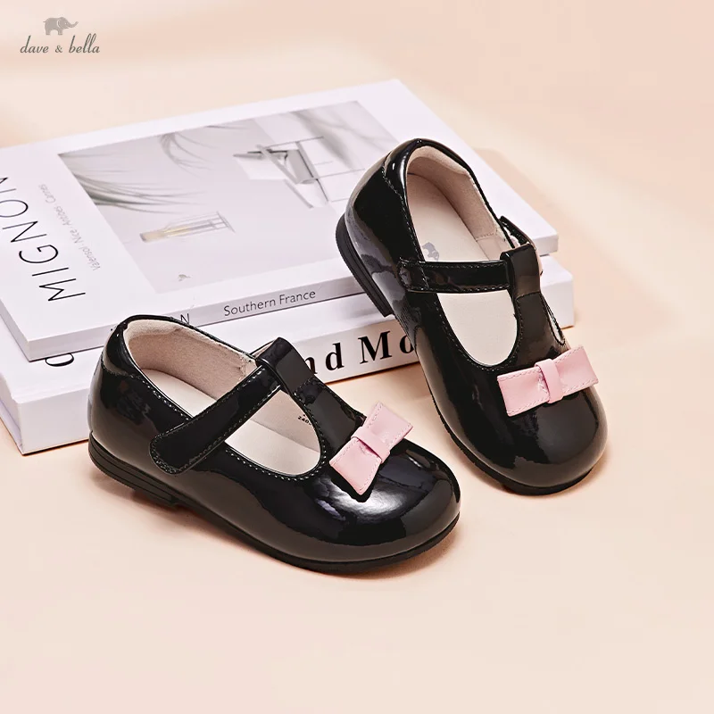 

Dave Bella Baby Girls Leather Shoes 2025 Spring Children Leather Shoes Girls Cute Sweet T-strap Princess Shoes DB3243973