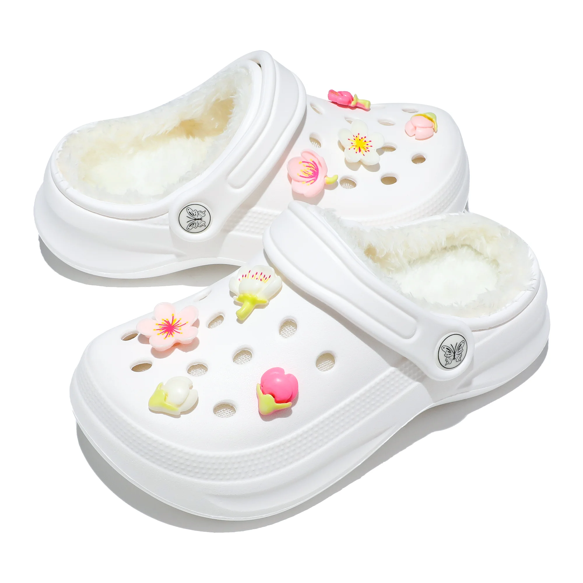 Kinder-Clogs und -Mules mit Fellfutter, leichte Garten-Schuhe mit Baumwollfutter, warme Hausschuhe für Jungen, Mädchen und Kleinkinder, 168. – Detail 4