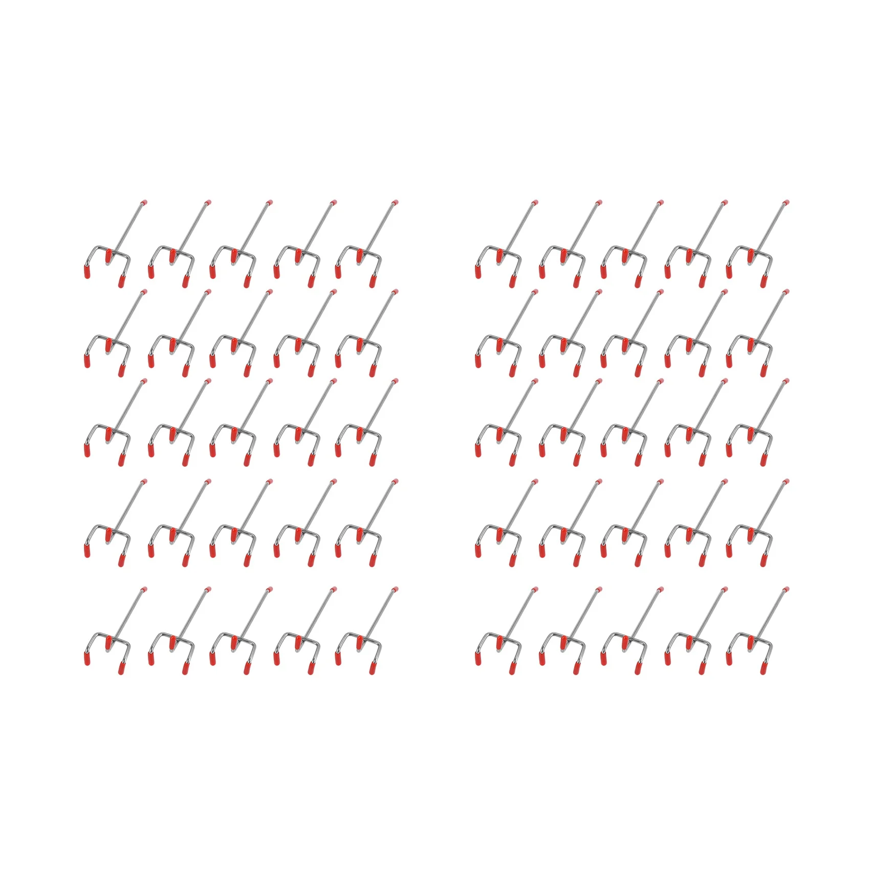 A84E-50Pcs 100Mm Pegboard Hooks Slat Wall Retail Display Shop Peg Hang Fits Home Hanger Chrome Metal 1-1.5Kg Loading