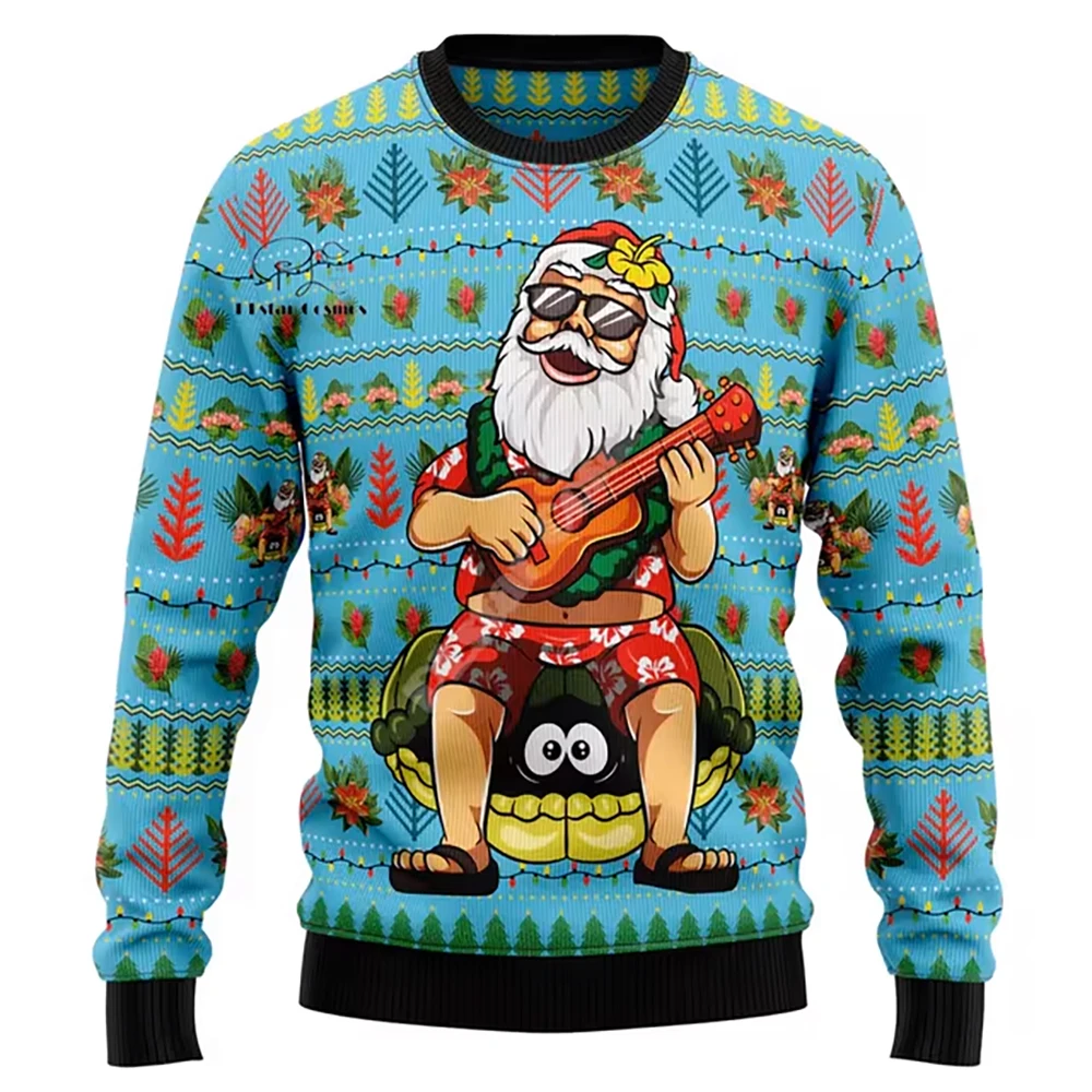 

Christmas Ugly Knitted Sweater Xmas Santa Claus Animal Colorful Tattoo Retro Unisex 3DPrint Funny Harajuku Casual Long Sleeves