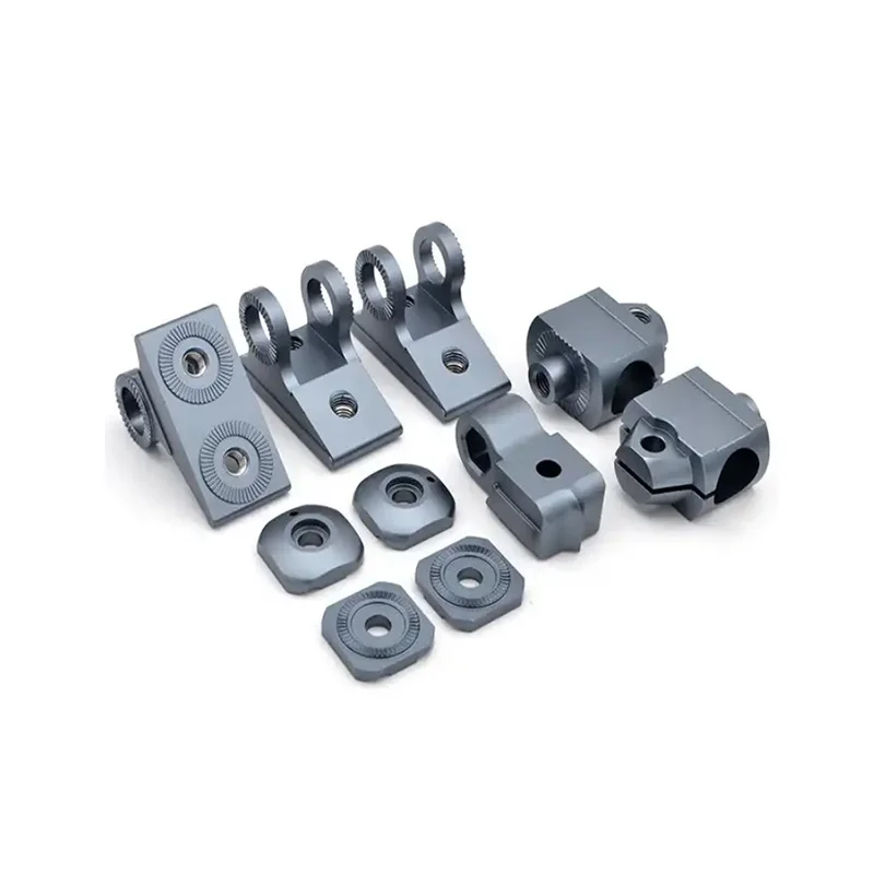 CNC Machining Black Anodized Aluminum Alloy Mechanical Support Connection Fitting Set