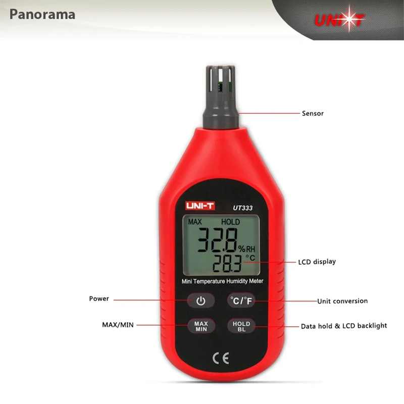 UNI-T UT333BT Temperature Humidity Meter 2 in 1 Digital Thermometer Hygrometer Split Type Temperature Humidity Sensor Tester