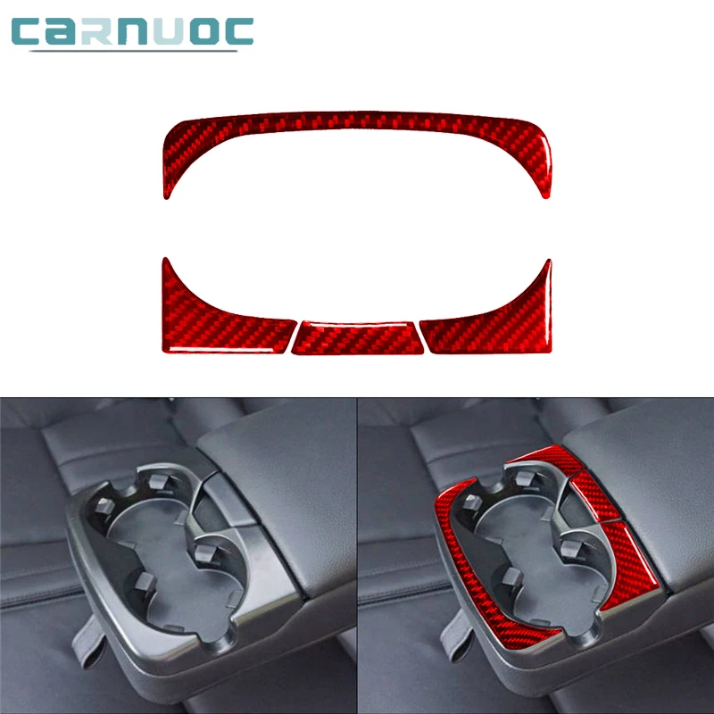 

For Land Rover Discovery Sport 2015-2019 Carbon Fiber Rear Armrest Cup Holder Stickers Car Interior Decorative Accessories