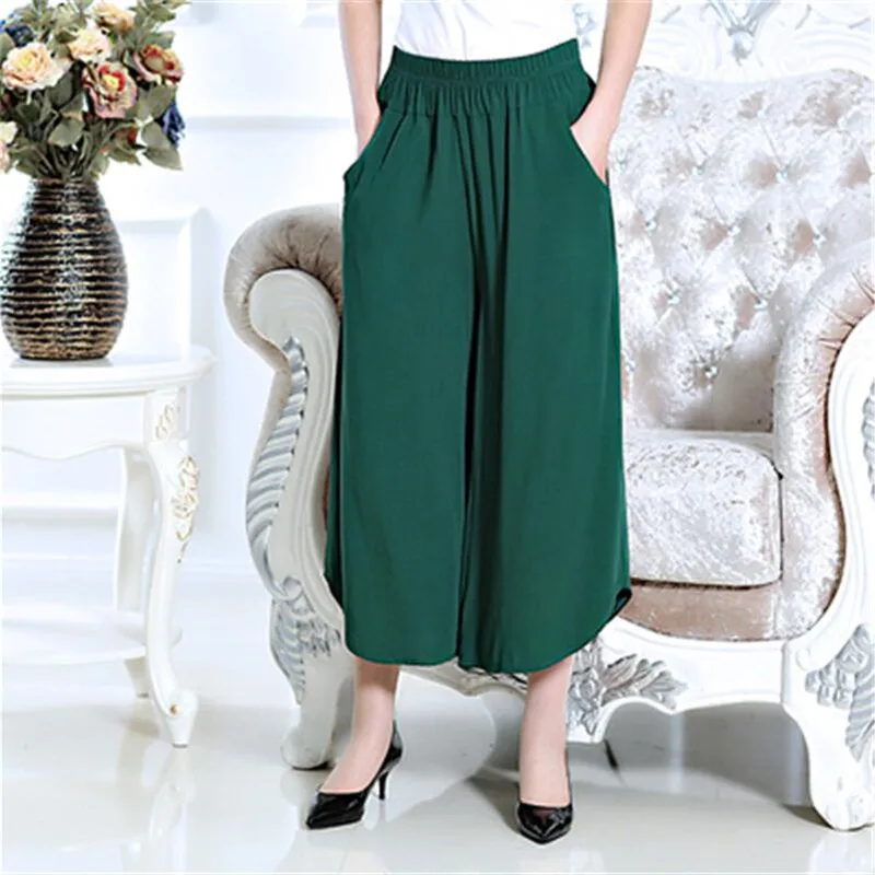 

2026 Summer Women Cotton Pants Plus size Solid Color Ankle-length Pants Casual Loose Comfortable Elegant Trousers