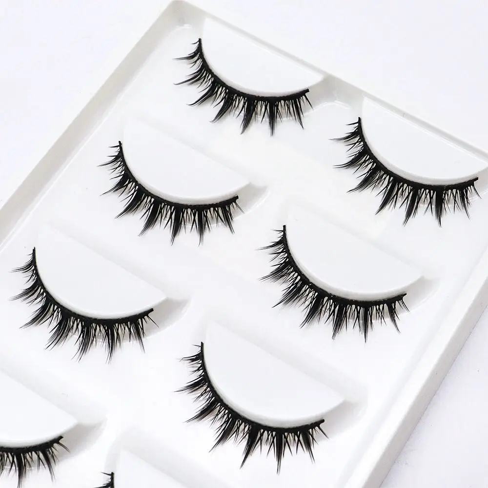 Korean Japanese Natural Look Manga Lashes Wispy Fluffy Look Like Individual Cluster False Eyelashes Spiky 3D Volume Eyelashes