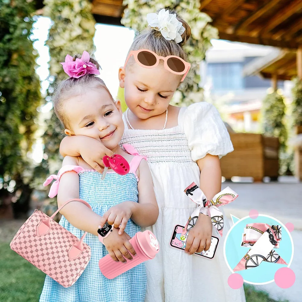 Divertido bolso de juego para niñas, regalos de princesa, conjunto de monedero, bolso con asa superior, teléfono móvil/maquillaje/botella de agua, regalo de cumpleaños y Navidad